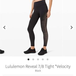 Lululemon Reveal 7/8 Tight *Velocity size 8 black